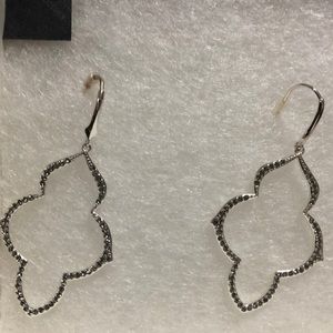 Stella & Dot Pave Arabesque Chandeliers in Silver